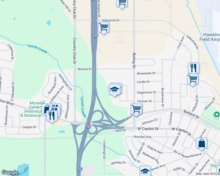 map of restaurants, bars, coffee shops, grocery stores, and more near 4473 Maryland Drive in Jackson