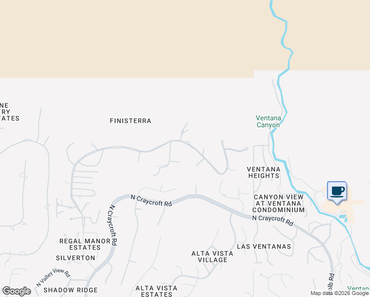 map of restaurants, bars, coffee shops, grocery stores, and more near 6031 East Finisterra in Tucson