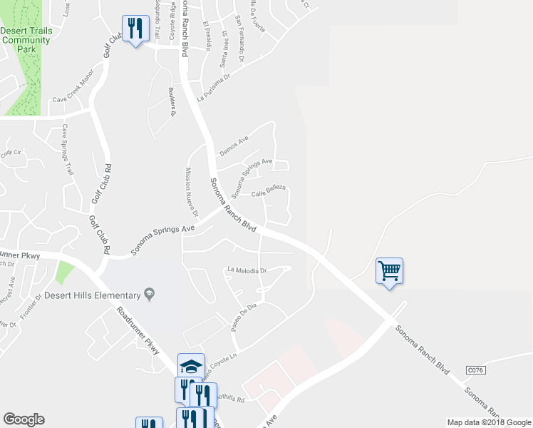 map of restaurants, bars, coffee shops, grocery stores, and more near Camino Lindo in Las Cruces