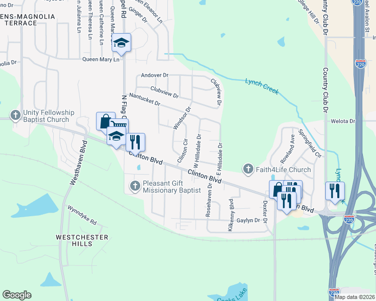 map of restaurants, bars, coffee shops, grocery stores, and more near 622 West Hillsdale Drive in Jackson