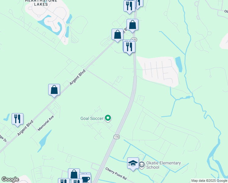 map of restaurants, bars, coffee shops, grocery stores, and more near 181 Short Cut Road in Ridgeland