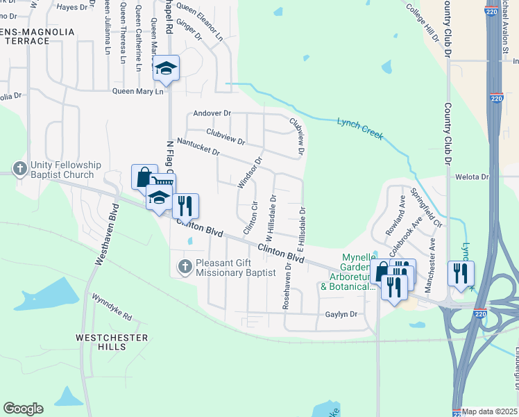 map of restaurants, bars, coffee shops, grocery stores, and more near 622 West Hillsdale Drive in Jackson