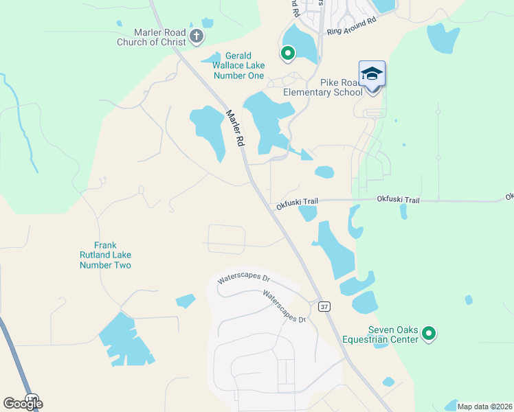map of restaurants, bars, coffee shops, grocery stores, and more near 2464 Marler Road in Pike Road