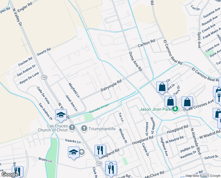 map of restaurants, bars, coffee shops, grocery stores, and more near 825 Trojan Loop in Las Cruces