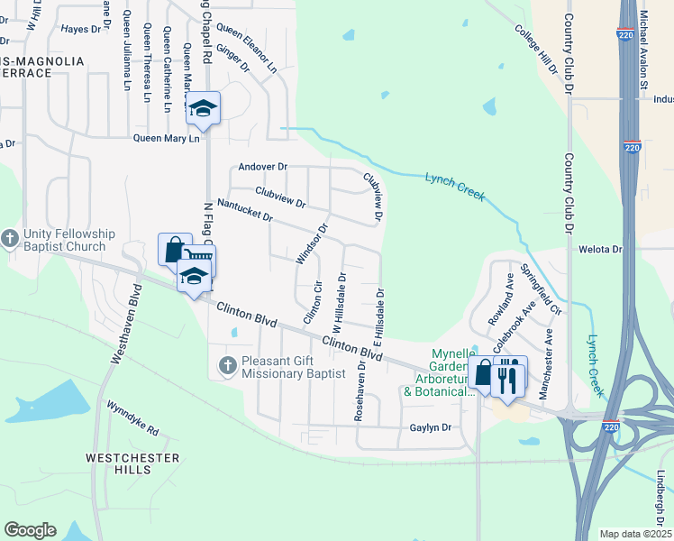 map of restaurants, bars, coffee shops, grocery stores, and more near 612 West Hillsdale Drive in Jackson
