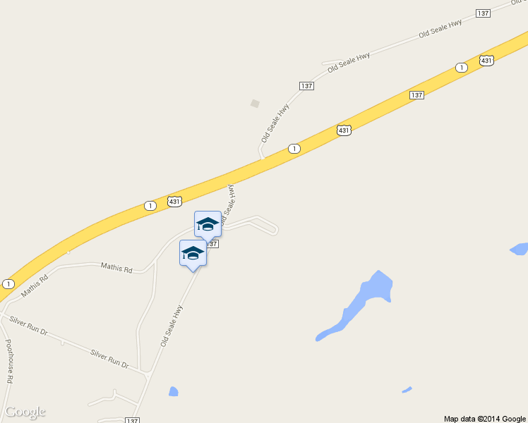 map of restaurants, bars, coffee shops, grocery stores, and more near 4699 Old Seale Hwy in Russell