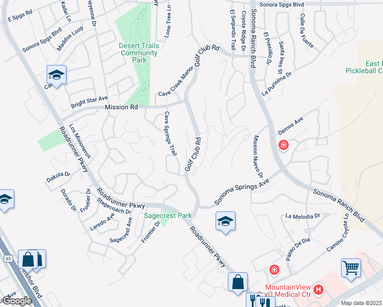 map of restaurants, bars, coffee shops, grocery stores, and more near 1131 Portico Trail in Las Cruces