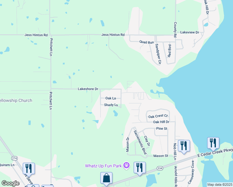 map of restaurants, bars, coffee shops, grocery stores, and more near 751 Crescent Drive in Kemp