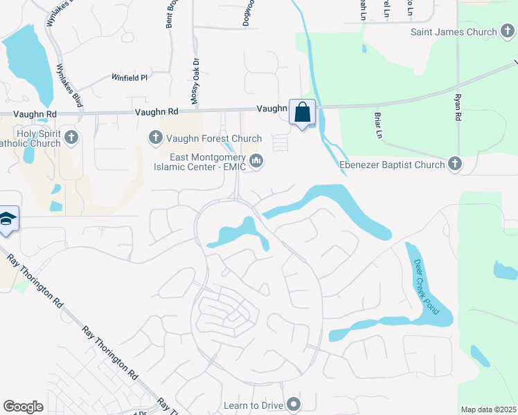 map of restaurants, bars, coffee shops, grocery stores, and more near 8800 Glen Rose Way in Montgomery