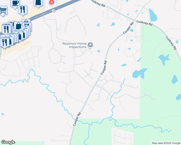 map of restaurants, bars, coffee shops, grocery stores, and more near 800 Woodland Pine Street in Flowood