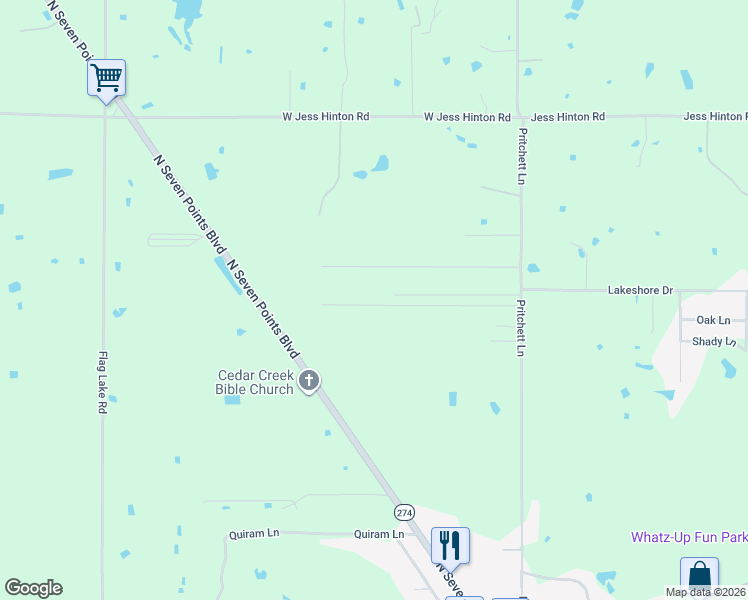 map of restaurants, bars, coffee shops, grocery stores, and more near 343 Shenedoah I in Seven Points