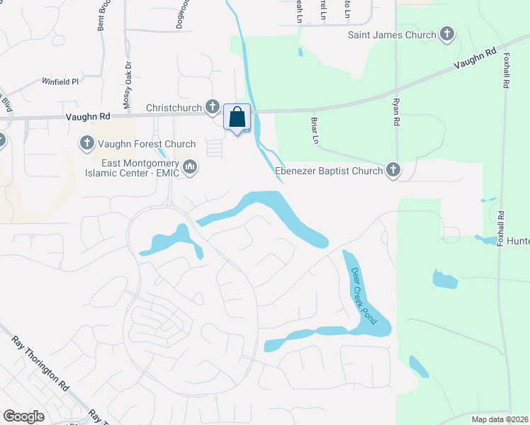 map of restaurants, bars, coffee shops, grocery stores, and more near 8867 Dunlake Drive in Montgomery