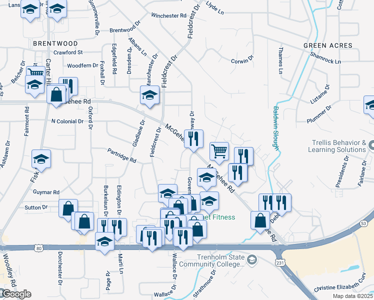 map of restaurants, bars, coffee shops, grocery stores, and more near in Montgomery