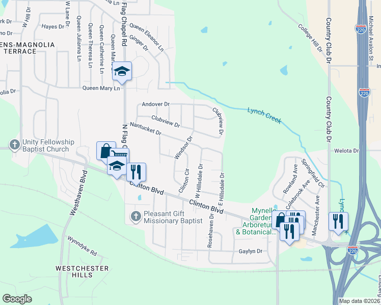 map of restaurants, bars, coffee shops, grocery stores, and more near 608 West Hillsdale Drive in Jackson