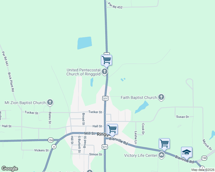 map of restaurants, bars, coffee shops, grocery stores, and more near 2800-3014 Military Road in Ringgold
