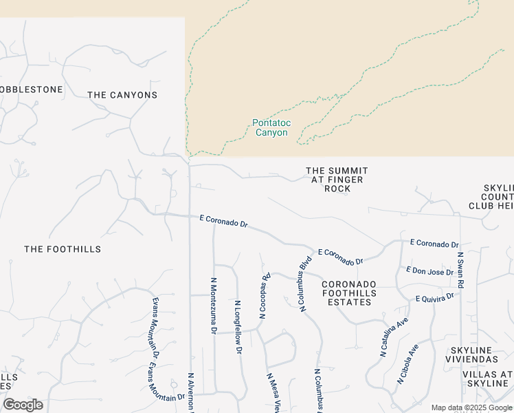 map of restaurants, bars, coffee shops, grocery stores, and more near 4101 East Coronado Drive in Tucson