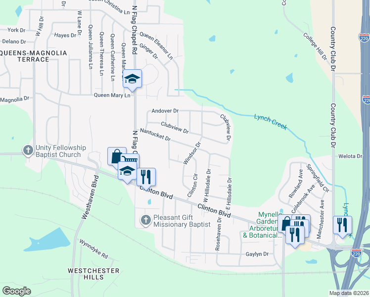 map of restaurants, bars, coffee shops, grocery stores, and more near 5118 Nantucket Drive in Jackson