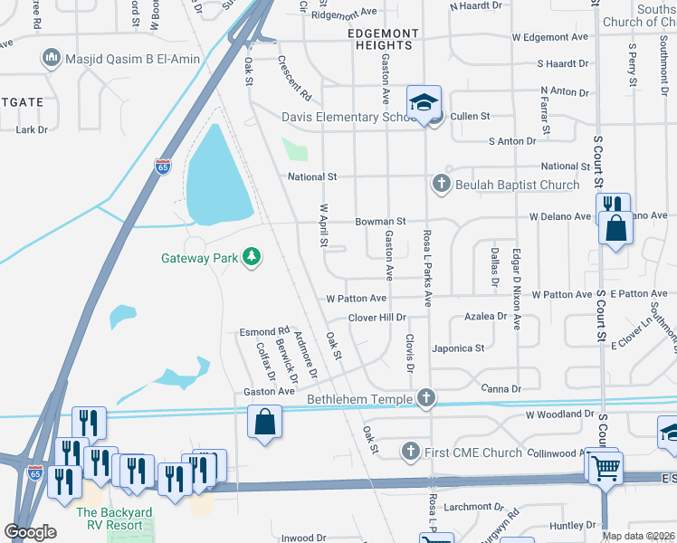 map of restaurants, bars, coffee shops, grocery stores, and more near 865 April Court in Montgomery