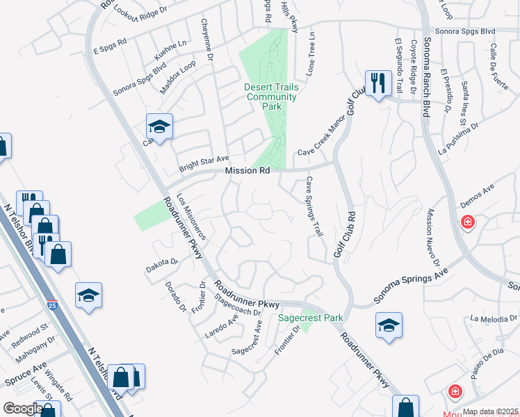 map of restaurants, bars, coffee shops, grocery stores, and more near 2639 Cody Circle in Las Cruces