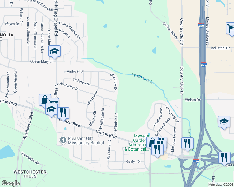 map of restaurants, bars, coffee shops, grocery stores, and more near 152 Clubview Drive in Jackson