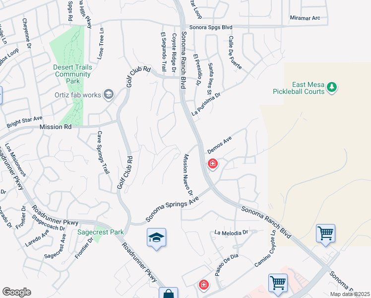 map of restaurants, bars, coffee shops, grocery stores, and more near 1323 Mission Nuevo Dr in Las Cruces