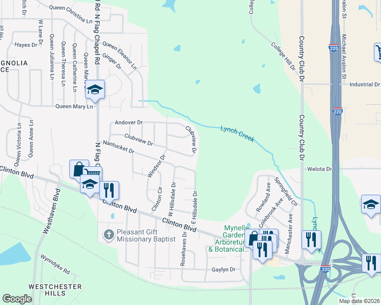 map of restaurants, bars, coffee shops, grocery stores, and more near 152 Clubview Drive in Jackson
