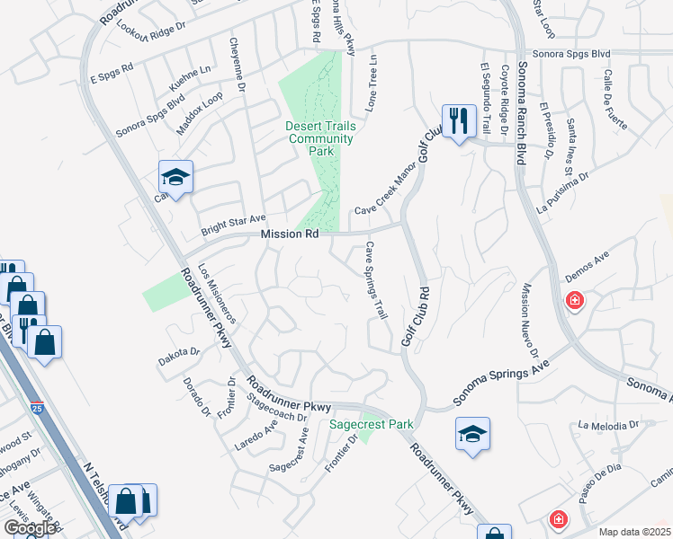 map of restaurants, bars, coffee shops, grocery stores, and more near 1171 Warm Springs Ln in Las Cruces