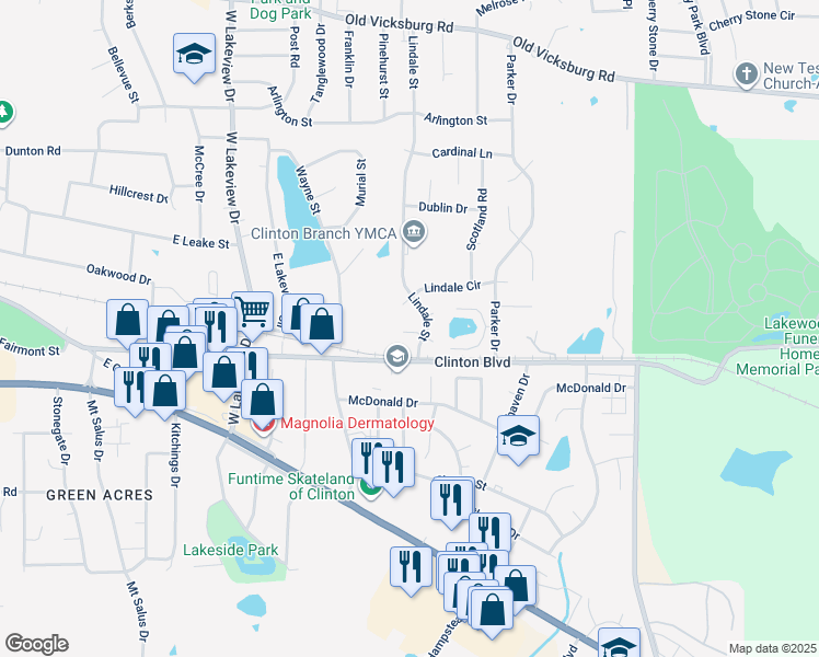 map of restaurants, bars, coffee shops, grocery stores, and more near 104D Eager Street in Clinton