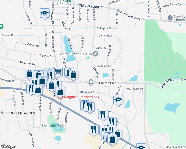 map of restaurants, bars, coffee shops, grocery stores, and more near 104D Eager Street in Clinton