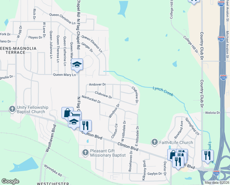 map of restaurants, bars, coffee shops, grocery stores, and more near 227 Merrimack Street in Jackson