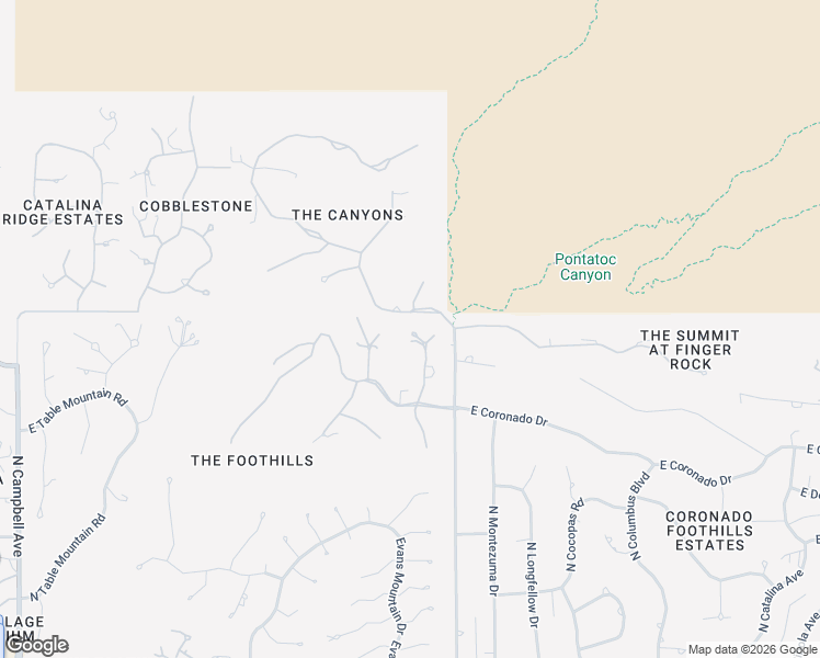 map of restaurants, bars, coffee shops, grocery stores, and more near 7155 North Mercer Spring Place in Tucson