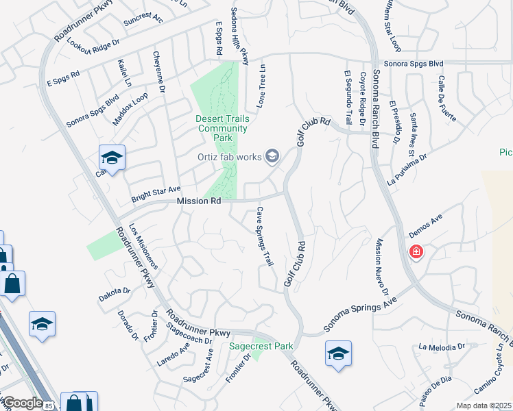 map of restaurants, bars, coffee shops, grocery stores, and more near 3567 Cactus Gulch Way in Las Cruces