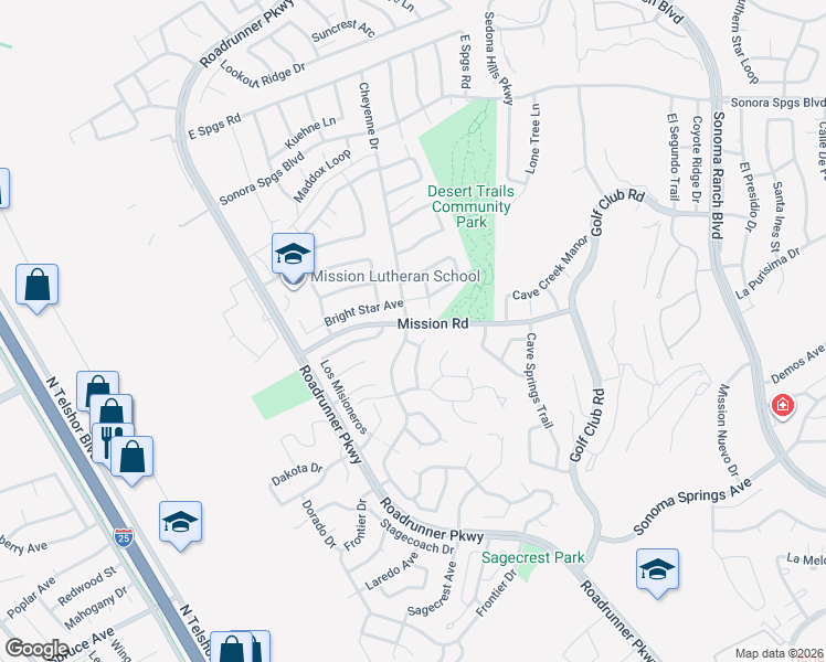 map of restaurants, bars, coffee shops, grocery stores, and more near 3056 Mission Road in Las Cruces