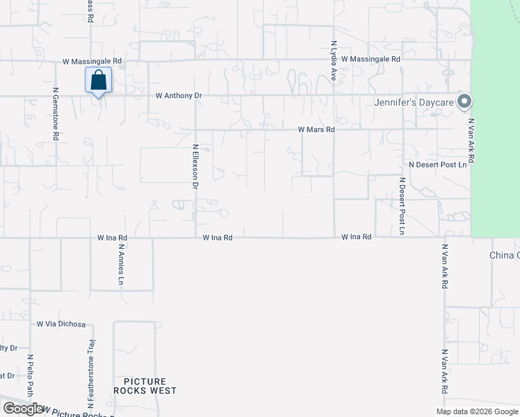 map of restaurants, bars, coffee shops, grocery stores, and more near 10830 West Ina Road in Tucson