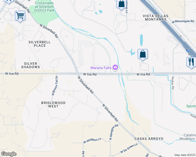 map of restaurants, bars, coffee shops, grocery stores, and more near 5555 West Ina Road in Tucson