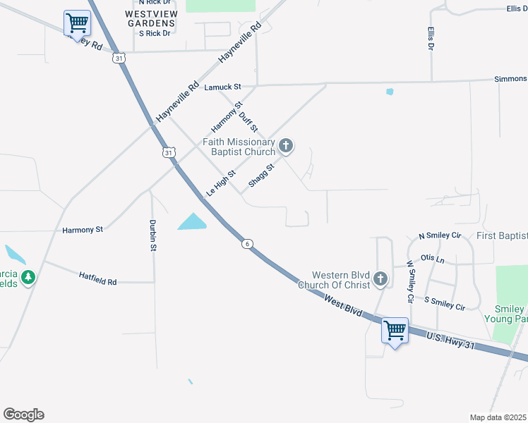 map of restaurants, bars, coffee shops, grocery stores, and more near 3277 Pilgrim Street in Montgomery