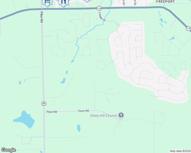 map of restaurants, bars, coffee shops, grocery stores, and more near 3045 Old Penn Loop in Pike Road