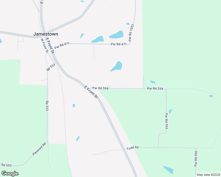 map of restaurants, bars, coffee shops, grocery stores, and more near Par Road 594 in Jamestown