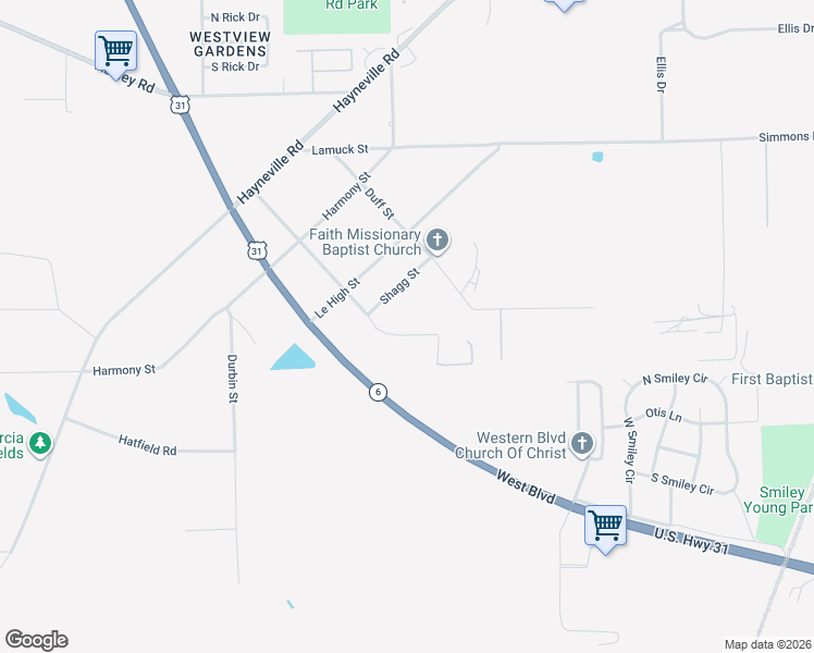 map of restaurants, bars, coffee shops, grocery stores, and more near 3277 Pilgrim Street in Montgomery