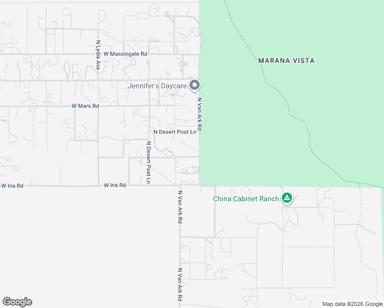 map of restaurants, bars, coffee shops, grocery stores, and more near 7305 North Van Ark Road in Tucson