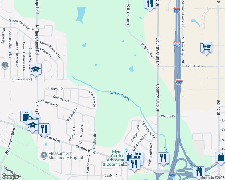 map of restaurants, bars, coffee shops, grocery stores, and more near 248 Clubview Dr in Jackson