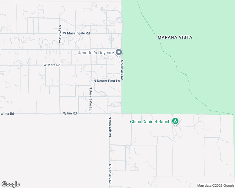 map of restaurants, bars, coffee shops, grocery stores, and more near 7305 North Van Ark Road in Tucson