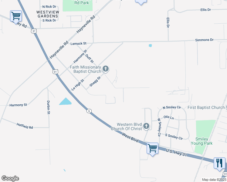 map of restaurants, bars, coffee shops, grocery stores, and more near 3232 Pilgrim Street in Montgomery