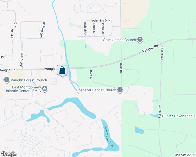 map of restaurants, bars, coffee shops, grocery stores, and more near 135 Briar Lane in Pike Road