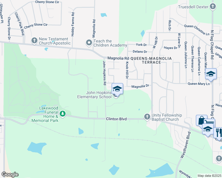 map of restaurants, bars, coffee shops, grocery stores, and more near 170 John Hopkins Road in Jackson