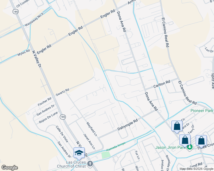 map of restaurants, bars, coffee shops, grocery stores, and more near 802 Aliyah Road in Las Cruces
