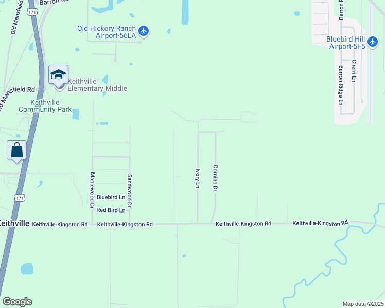 map of restaurants, bars, coffee shops, grocery stores, and more near 11060 Ivory Lane in Keithville