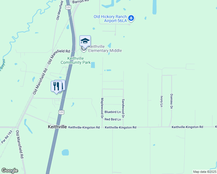 map of restaurants, bars, coffee shops, grocery stores, and more near 4710 R On F Way in Keithville