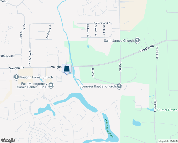 map of restaurants, bars, coffee shops, grocery stores, and more near 135 Briar Lane in Pike Road
