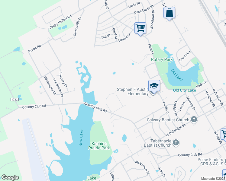 map of restaurants, bars, coffee shops, grocery stores, and more near 2200 Country Club Road in Ennis